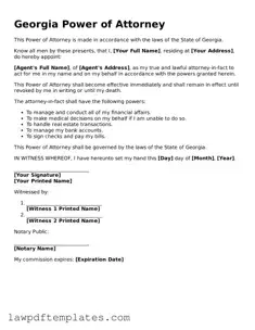 Free Power of Attorney Template for the State of Georgia