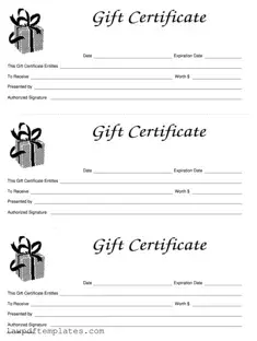 Fillable Gift Certificate Template