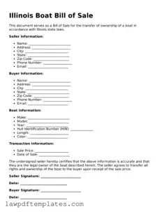 Free Boat Bill of Sale Template for the State of Illinois