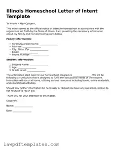 Free Homeschool Letter of Intent Template for the State of Illinois