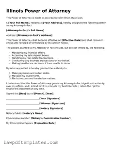 Free Power of Attorney Template for the State of Illinois