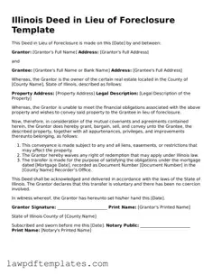 Free Deed in Lieu of Foreclosure Template for the State of Illinois