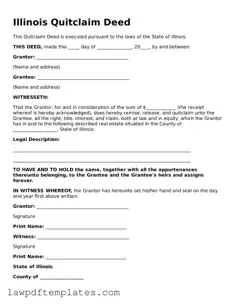 Free Quitclaim Deed Template for the State of Illinois