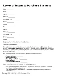 Attorney-Approved Letter of Intent to Purchase Business Document