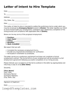 Attorney-Approved Letter of Intent to Hire Document