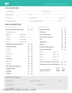 Fillable Lyft Inspection Template