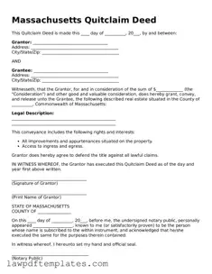 Free Quitclaim Deed Template for the State of Massachusetts