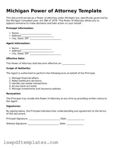Free Power of Attorney Template for the State of Michigan