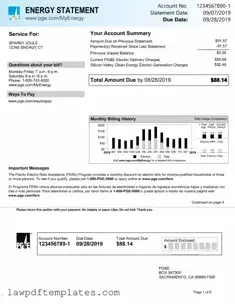 Fillable Utility Bill Template