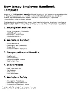 Free Employee Handbook Template for the State of New Jersey