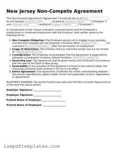 Free Non-compete Agreement Template for the State of New Jersey