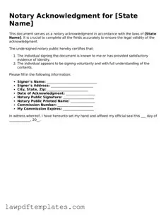 Attorney-Approved Notary Acknowledgement Document