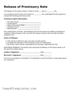 Attorney-Approved Release of Promissory Note Document