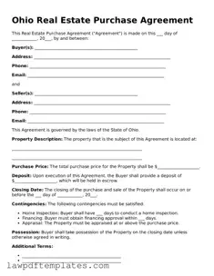 Free Real Estate Purchase Agreement Template for the State of Ohio
