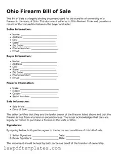 Free Firearm Bill of Sale Template for the State of Ohio
