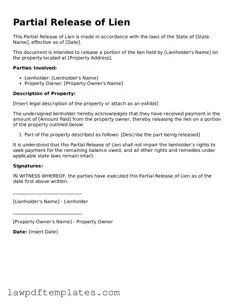 Attorney-Approved Partial Release of Lien Document