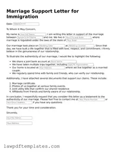 Attorney-Approved Marriage Support Letter for Immigration Document