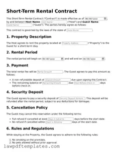 Attorney-Approved Short-Term Rental Contract Document
