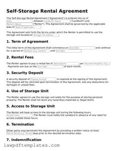 Attorney-Approved Self-Storage Rental Agreement Document