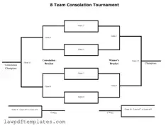 Fillable Tournament Consolation Bracket Template