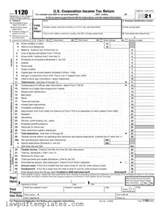 Fillable IRS 1120 Template