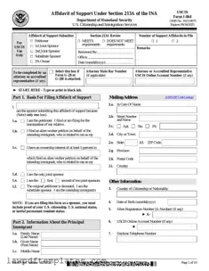 Fillable USCIS I-864 Template